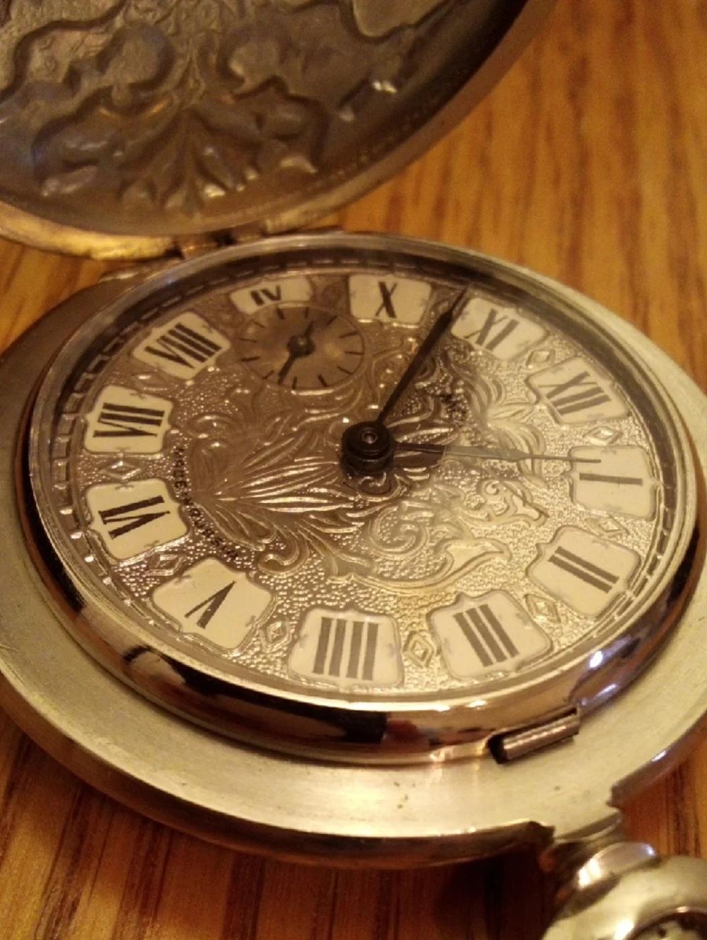 Russian Pocket Watch with Color Inlay - Bronze Tone